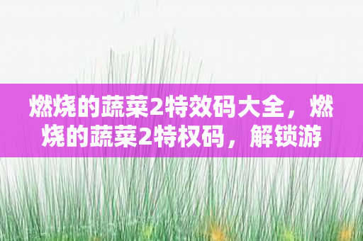 燃烧的蔬菜2特效码大全图片