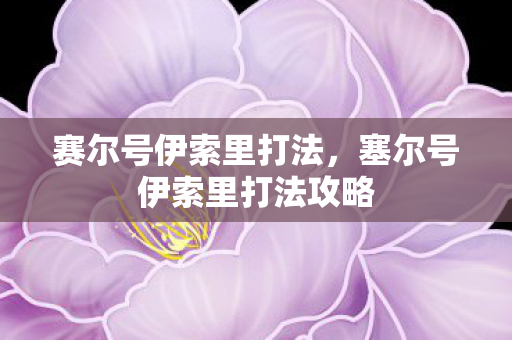 塞尔号伊索里打法攻略图片