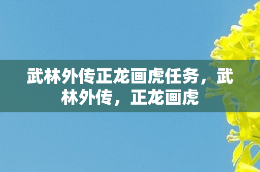 武林外传正龙画虎任务图片