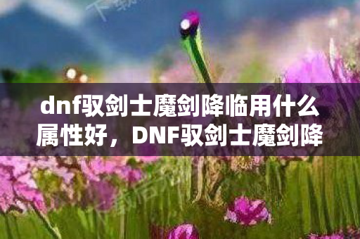 dnf驭剑士魔剑降临用什么属性好图片