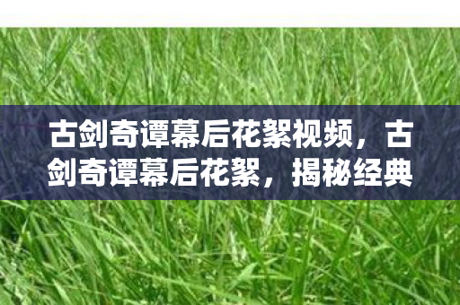 古剑奇谭幕后花絮视频图片