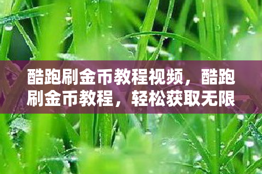 酷跑刷金币教程视频图片