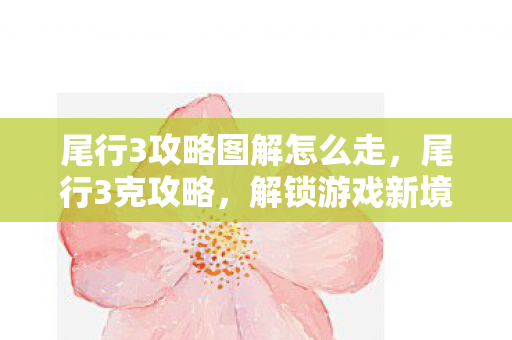 尾行3攻略图解怎么走图片