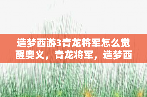 造梦西游3青龙将军怎么觉醒奥义图片