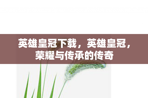 英雄皇冠下载，英雄皇冠，荣耀与传承的传奇