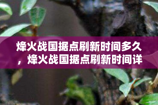 烽火战国据点刷新时间多久图片