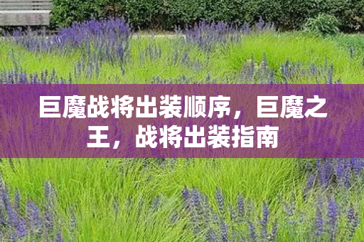 巨魔战将出装顺序图片