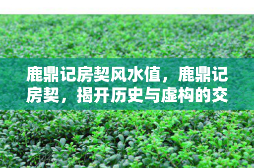 鹿鼎记房契风水值，鹿鼎记房契，揭开历史与虚构的交汇点
