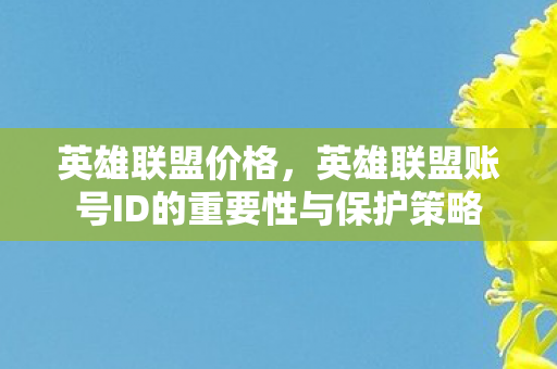 英雄联盟账号ID的重要性与保护策略图片