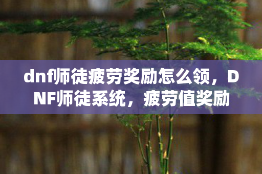 dnf师徒疲劳奖励怎么领图片