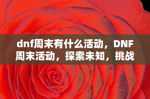 dnf周末有什么活动图片