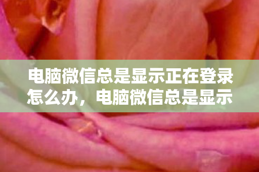 电脑微信总是显示正在登录怎么办图片