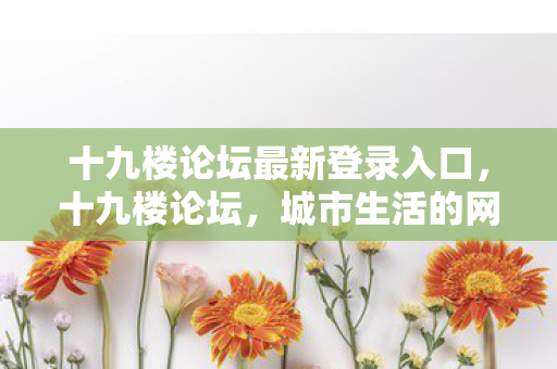 十九楼论坛最新登录入口图片