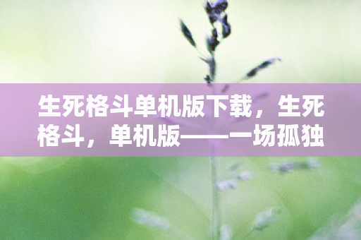 生死格斗单机版下载图片