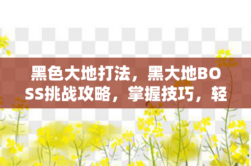 黑大地BOSS挑战攻略图片