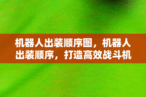 机器人出装顺序图图片