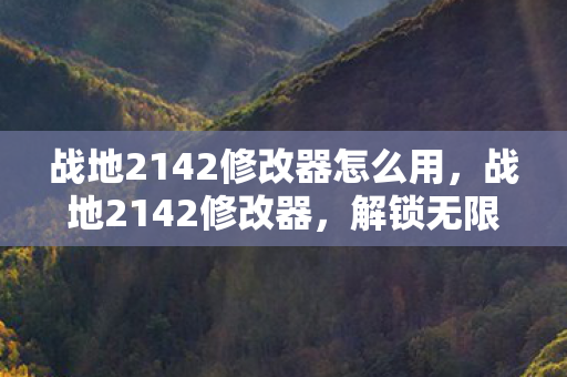 战地2142修改器怎么用图片