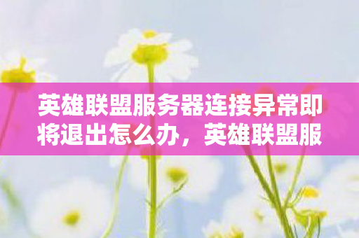 英雄联盟服务器连接异常即将退出怎么办图片