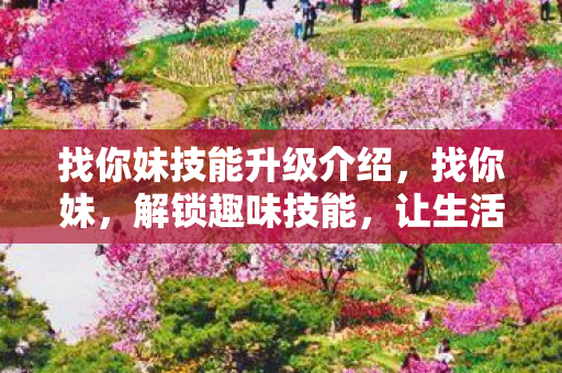 找你妹技能升级介绍图片