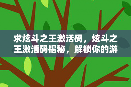 求炫斗之王激活码，炫斗之王激活码揭秘，解锁你的游戏之旅