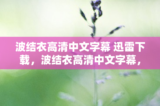 波结衣高清中文字幕 迅雷下载图片