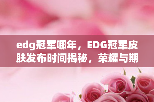 EDG冠军皮肤发布时间揭秘图片