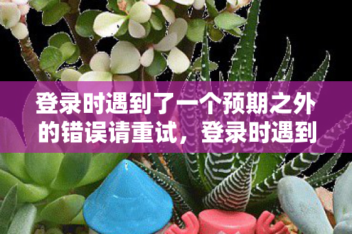 登录时遇到了一个预期之外的错误请重试图片