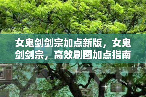 女鬼剑剑宗加点新版图片