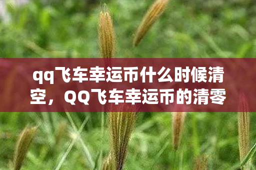 QQ飞车幸运币的清零规则解析图片