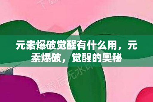 元素爆破觉醒有什么用图片