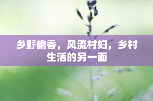 乡村生活的另一面图片