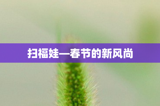 扫福娃—春节的新风尚