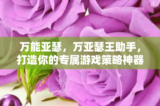 打造你的专属游戏策略神器图片