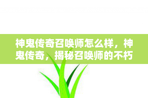 神鬼传奇召唤师怎么样，神鬼传奇，揭秘召唤师的不朽传奇