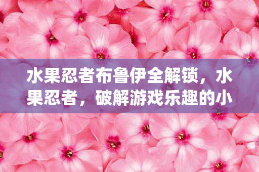 水果忍者布鲁伊全解锁，水果忍者，破解游戏乐趣的小bug