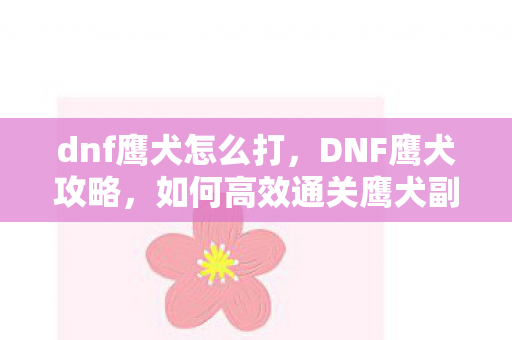 如何高效通关鹰犬副本图片