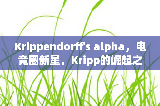 Krippendorff's alpha，电竞圈新星，Kripp的崛起之路
