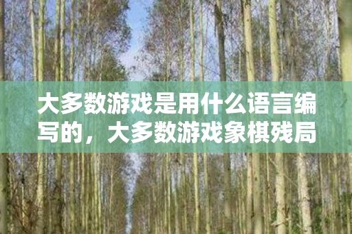 大多数游戏是用什么语言编写的图片