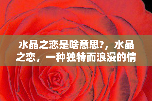 一种独特而浪漫的情感体验图片