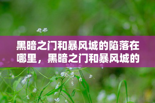 黑暗之门和暴风城的陷落在哪里图片