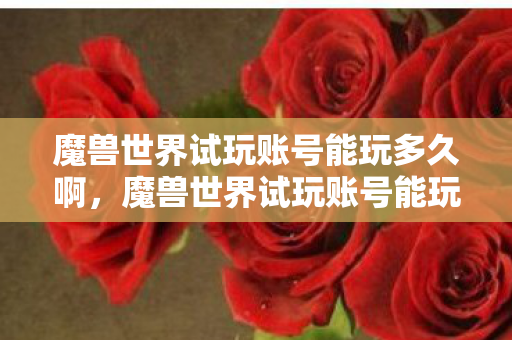 魔兽世界试玩账号能玩多久啊图片