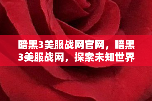 暗黑3美服战网官网，暗黑3美服战网，探索未知世界的冒险之旅