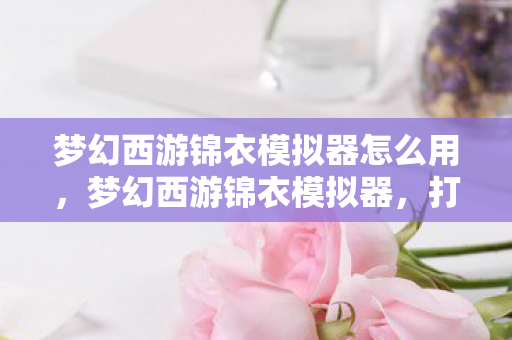 梦幻西游锦衣模拟器怎么用图片