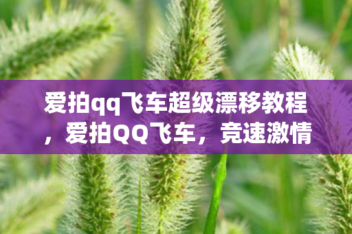 爱拍qq飞车超级漂移教程图片