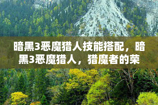 暗黑3恶魔猎人技能搭配，暗黑3恶魔猎人，猎魔者的荣耀与挑战