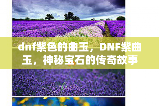 dnf紫色的曲玉，DNF紫曲玉，神秘宝石的传奇故事