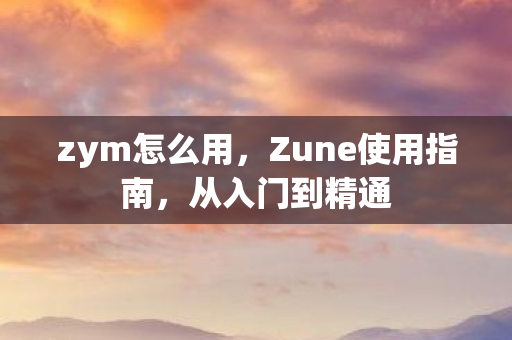zym怎么用，Zune使用指南，从入门到精通