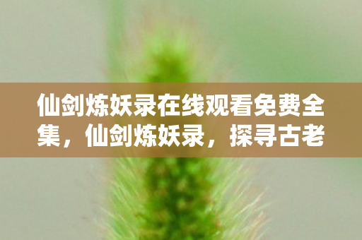 仙剑炼妖录在线观看免费全集图片