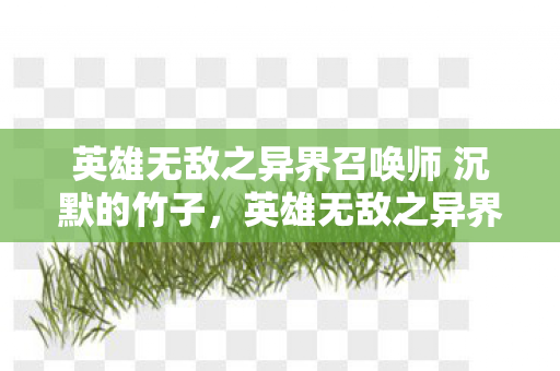 英雄无敌之异界召唤师 沉默的竹子图片