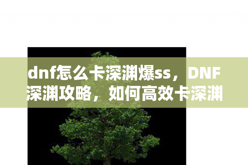 dnf怎么卡深渊爆ss，DNF深渊攻略，如何高效卡深渊，提升装备掉落率